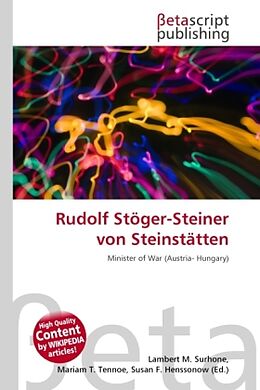 Couverture cartonnée Rudolf Stöger-Steiner von Steinstätten de 