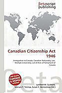 Kartonierter Einband Canadian Citizenship Act 1946 von 