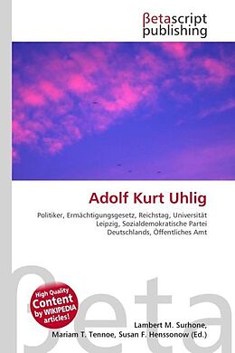 Kartonierter Einband Adolf Kurt Uhlig von 