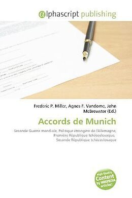 Couverture cartonnée Accords de Munich de 