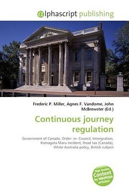 Couverture cartonnée Continuous journey regulation de 