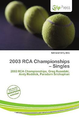 Kartonierter Einband 2003 RCA Championships - Singles von 