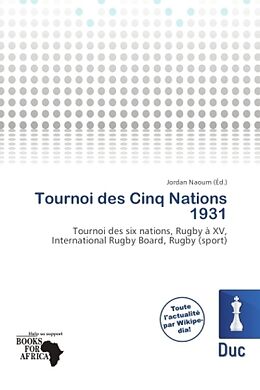 Couverture cartonnée Tournoi des Cinq Nations 1931 de 