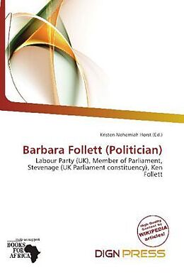 Couverture cartonnée Barbara Follett (Politician) de 