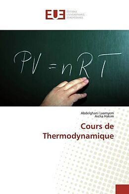 Couverture cartonnée Cours de Thermodynamique de Abdelghani Laamyem, Aicha Hakim