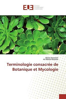 Couverture cartonnée Terminologie consacrée de Botanique et Mycologie de Idrissa Assumani, Ali Mkezo Mashata