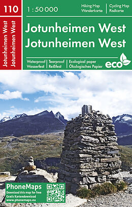 (Land)Karte Jotunheimen West, Wander - Radkarte 1 : 50 000 von 