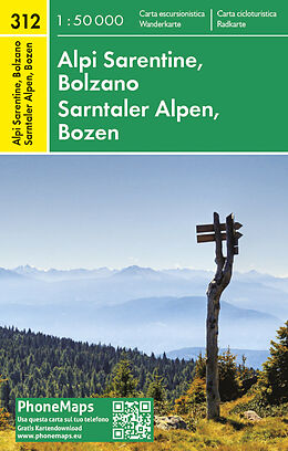 gefaltete (Land)Karte Sarntaler Alpen, Bozen, Wander - Radkarte 1 : 50 000 von 