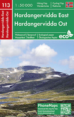 (Land)Karte Hardangervidda Ost, Wander - Radkarte 1 : 50 000 von 