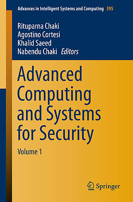 Kartonierter Einband Advanced Computing and Systems for Security von 