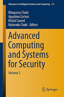 eBook (pdf) Advanced Computing and Systems for Security de 