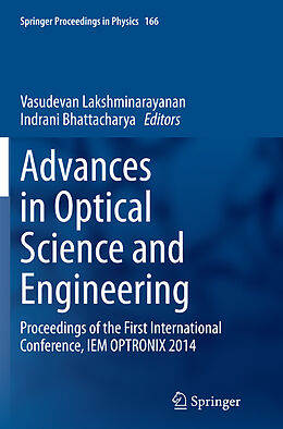 Couverture cartonnée Advances in Optical Science and Engineering de 