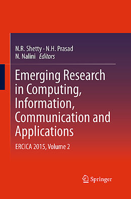 Couverture cartonnée Emerging Research in Computing, Information, Communication and Applications de 