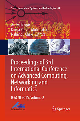 Couverture cartonnée Proceedings of 3rd International Conference on Advanced Computing, Networking and Informatics de 