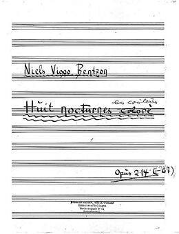 Niels Viggo Bentzon Notenblätter 8 Nocturnes en couleurs op.214