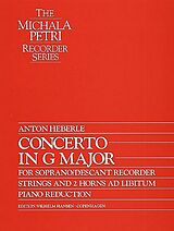 Anton Heberle Notenblätter Concerto G major for descant