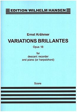 Ernest Krähmer Notenblätter Variations brillantes for descant recorder