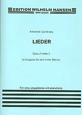 Alexander von Zemlinsky Notenblätter Lieder op.2 Band 2 für hohe