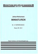 Johan Halvorsen Notenblätter Miniaturen op.29 Nr.4 Norwegisch