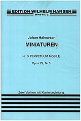 Johan Halvorsen Notenblätter Miniaturen op.29 Nr.5 Perpetuum Mobile