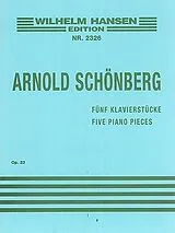 Arnold Schönberg Notenblätter 5 Klavierstücke op.23