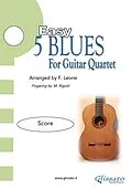 E-Book (epub) 5 Easy Blues for Guitar Quartet - Full Score von Matteo Rigotti, Francesco Leone