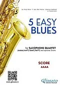E-Book (epub) Score "5 Easy Blues" for Saxophone Quartet AAAA von Francesco Leone, Joe "King" Oliver, Ferdinand "Jelly Roll" Morton