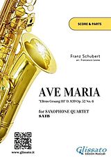 E-Book (epub) Saxophone Quartet "Ave Maria" by Schubert (score & parts) von Franz Schubert