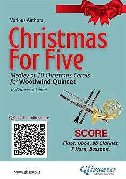 E-Book (epub) Woodwind Quintet "Christmas for five" Medley (score) von Christmas Carols