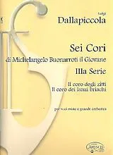 Luigi Dallapiccola Notenblätter Terza serie dei cori di Michelangelo