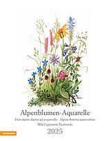 Spiralbindung Alpenblumen-Aquarelle Kalender 2025 von Mila Lippmann-Pawlowski