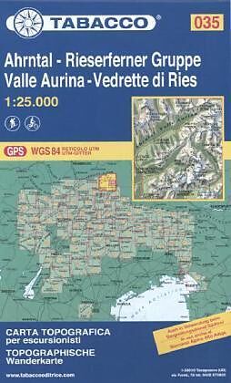 gefaltete (Land)Karte Ahrntal Rieserferner Gruppe 25000 von 