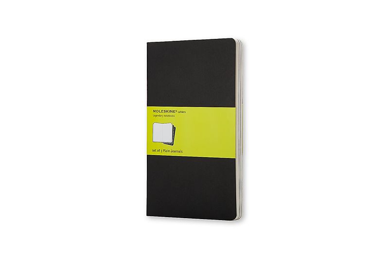 Moleskine Cahier Journal (Set of 3), Pocket, Plain, Black, Soft Cover (3.5 x 5.5)