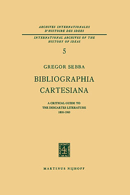 Couverture cartonnée Bibliographia Cartesiana de Gregor Sebba