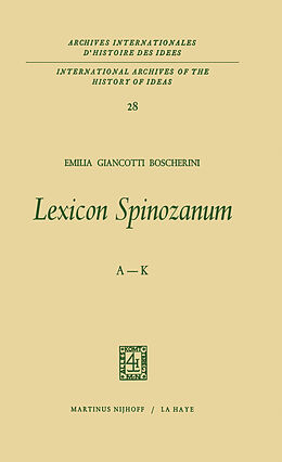 Fester Einband Lexicon Spinozanum von Emilia Giancotti Boscherini