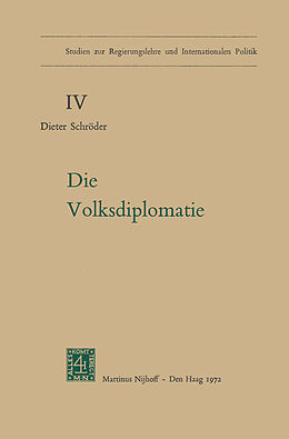Kartonierter Einband Die Volksdiplomatie von D. Schröder
