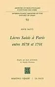 Fester Einband Livres saisis à Paris entre 1678 et 1701 von A. Sauvy