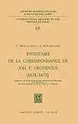 Fester Einband Inventaire de la correspondance de Johannes Fredericus Gronovius (1631-1671) von 