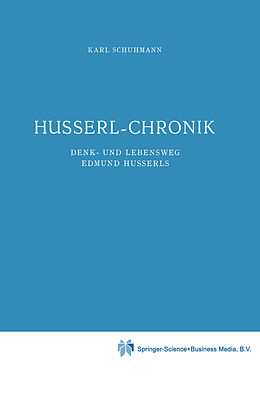 Fester Einband Husserl-Chronik von Karl Schuhmann