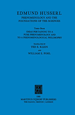 Livre Relié Ideas Pertaining to a Pure Phenomenology and to a Phenomenological Philosophy de Edmund Husserl