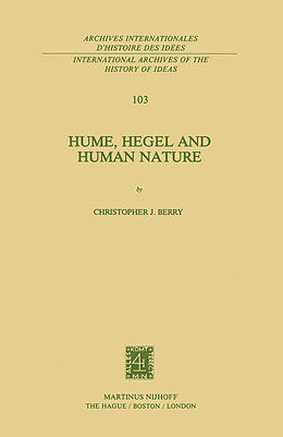 Livre Relié Hume, Hegel and Human Nature de C. J. Berry