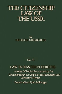 Livre Relié The Citizenship Law of the USSR de George Ginsburgs