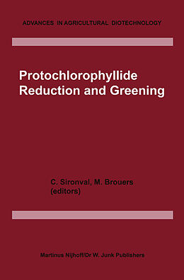 Livre Relié Protochlorophyllide Reduction and Greening de 