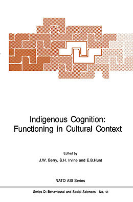 Fester Einband Indigenous Cognition: Functioning in Cultural Context von 