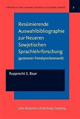 E-Book (pdf) Resumierende Auswahlbibliographie zur Neueren Sowjetischen Sprachlehrforschung von Rupprecht S. Baur
