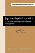 PDF Japanese Psycholinguistics von Joseph F. Kess