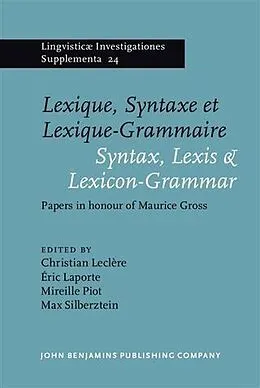 PDF Lexique, Syntaxe et Lexique-Grammaire / Syntax, Lexis & Lexicon-Grammar von 