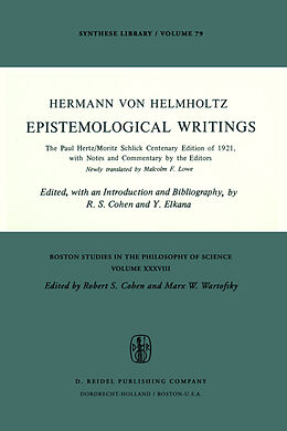 Kartonierter Einband Epistemological Writings von H. Von Helmholtz