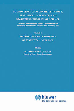 Kartonierter Einband Foundations of Probability Theory, Statistical Inference, and Statistical Theories of Science von 