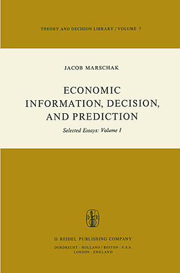 Couverture cartonnée Economic Information, Decision, and Prediction de M. Marschak